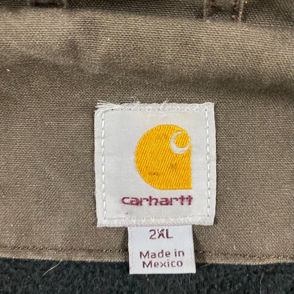 Carhartt Livingston Quick Duck Jacket 101441 Mens 2XL Brown Canvas Hooded Lined - Picture 9 of 16